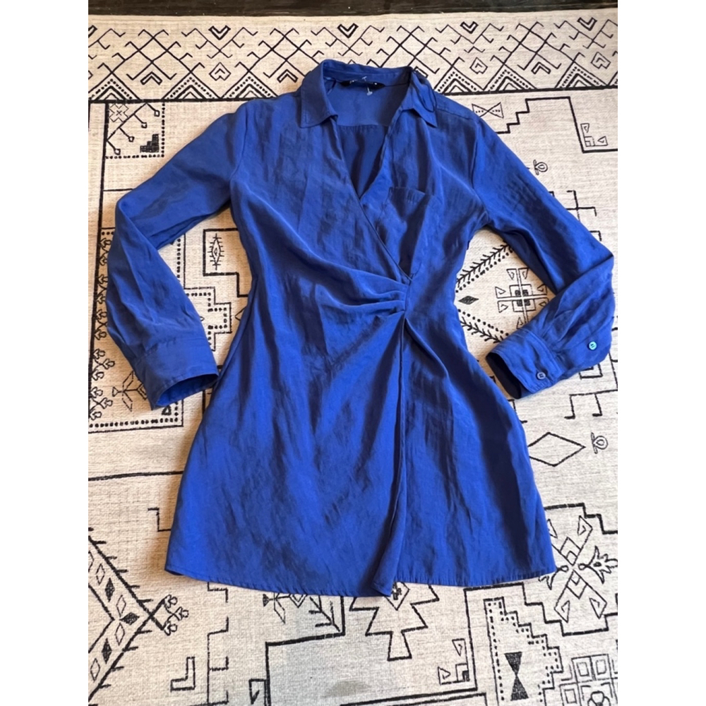Zara Blue long sleeve Dress Size S